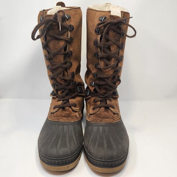 Sorel Cabelas Brown Suede Rubber Winter Snow Duck Boots Men Size 10 Insulated - Picture 3 of 11